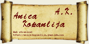 Anica Kopanlija vizit kartica